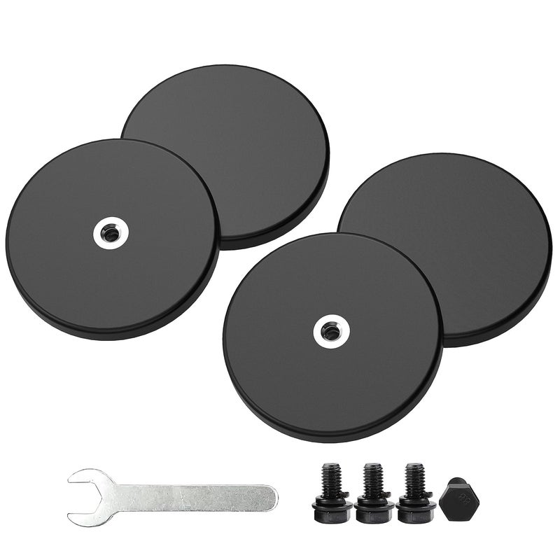 Magnetpro 4 Pieces Strong Rubber Coated Mounting Magnets Anti-Scratch, 30 LBS of Adhesive Power, Magnetic Assembly Base for Light Strips and Additional Mirrors The Outdoor Area - Image 1